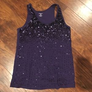 Lane Bryant Purple Sequin Tank